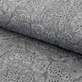 Țesătură din bumbac VOILE EMBROIDERY Vintage dark grey