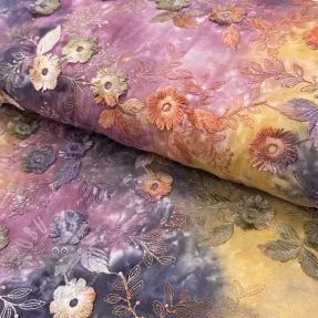 Țesătură din bumbac TIE DYE EMBROIDERY Poppy design E