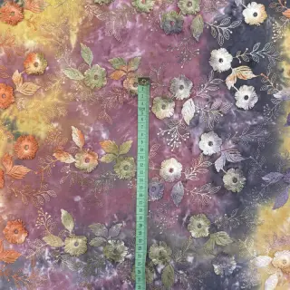 Țesătură din bumbac TIE DYE EMBROIDERY Poppy design E