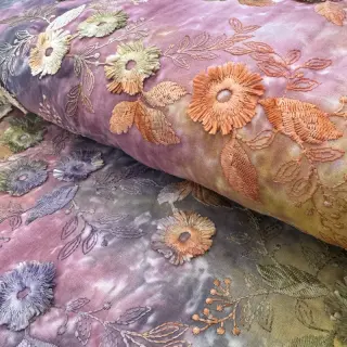 Țesătură din bumbac TIE DYE EMBROIDERY Poppy design E