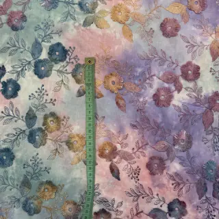Țesătură din bumbac TIE DYE EMBROIDERY Poppy design C