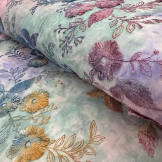 Țesătură din bumbac TIE DYE EMBROIDERY Poppy design C