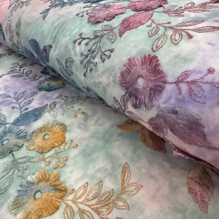 Țesătură din bumbac TIE DYE EMBROIDERY Poppy design C