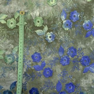 Țesătură din bumbac TIE DYE EMBROIDERY Poppy design B