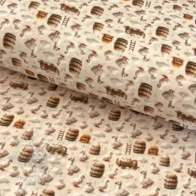 Mușelină Little farm animals design C digital print
