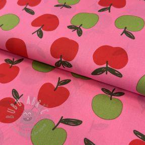 Țesătură din bumbac Fruit apple pink digital print