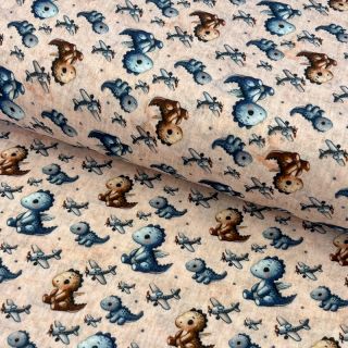 Mușelină Baby dino design A digital print