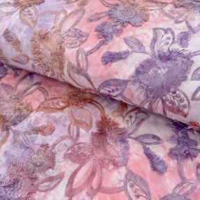 Țesătură din bumbac TIE DYE EMBROIDERY Swingy design D