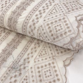 Țesătură din bumbac EMBROIDERY Lilian beige