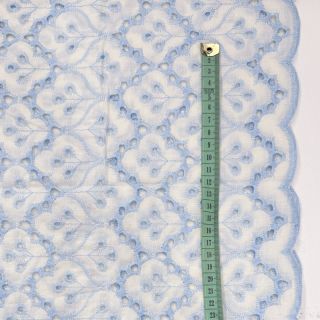Țesătură din bumbac EMBROIDERY Lilian blue