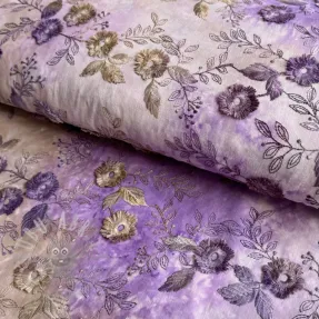 Țesătură din bumbac TIE DYE EMBROIDERY Poppy design J