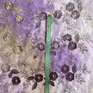 Țesătură din bumbac TIE DYE EMBROIDERY Poppy design J