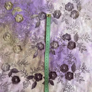 Țesătură din bumbac TIE DYE EMBROIDERY Poppy design J