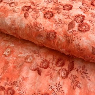 Țesătură din bumbac TIE DYE EMBROIDERY Poppy design H