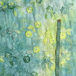 Țesătură din bumbac TIE DYE EMBROIDERY Poppy design G