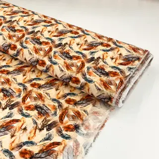 Viscoză RAYON POPLIN Feathers design C digital print