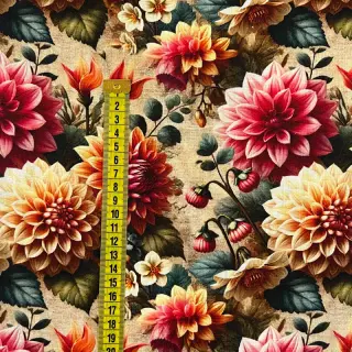 Viscoză cu in Rosalie design A digital print