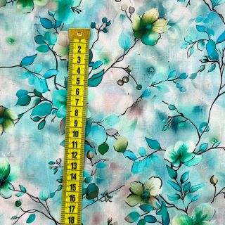 Viscoză RAYON POPLIN Bright flowers design E digital print