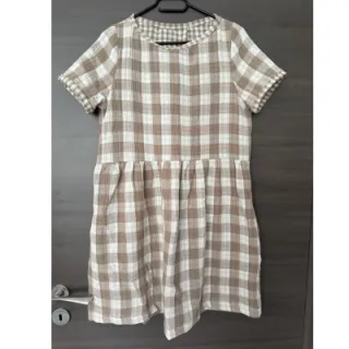 Mușelină Double sided CHECKS MINI sand