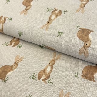 Țesătură decorativă Linenlook Aquarel Woodland Rabbit