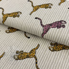 Țesătură decorativă Linenlook Cheetah Jumping