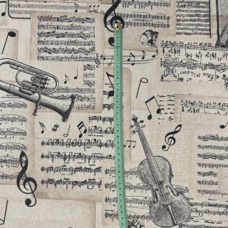 Țesătură decorativă Linenlook Music Notes