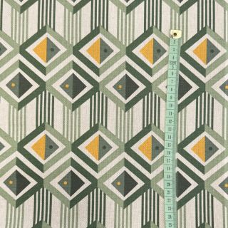 Țesătură decorativă Linenlook Geometric Graphic Diamond soft green