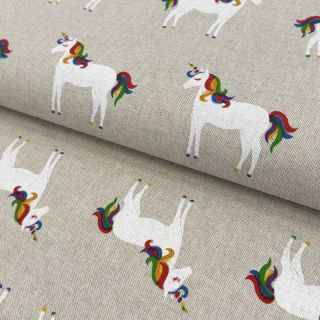 Țesătură decorativă Linenlook Unique unicorn