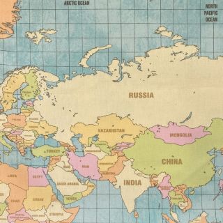 Țesătură decorativă premium World map vintage