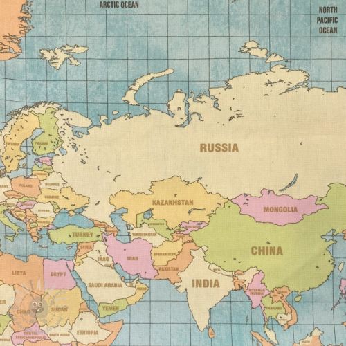 Țesătură decorativă premium World map vintage