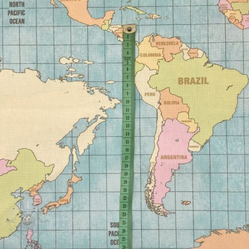 Țesătură decorativă premium World map vintage