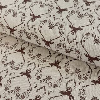 Țesătură decorativă Linenlook Deer heart edelweiss