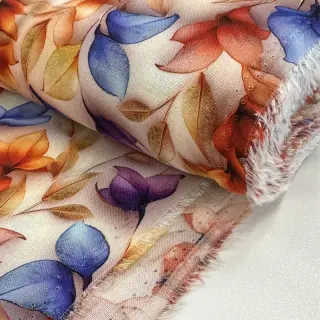 Viscoză RAYON POPLIN Leafs design D digital print