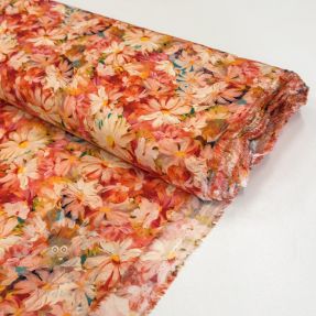 Viscoză RAYON POPLIN Oil painted flowers design F digital print