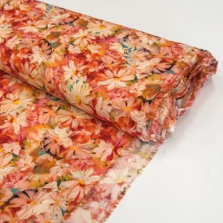 Viscoză RAYON POPLIN Oil painted flowers design F digital print