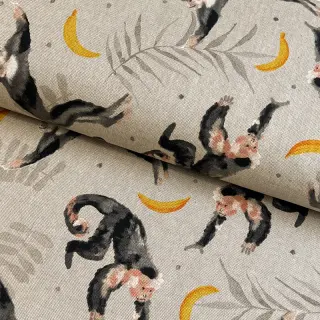 Țesătură decorativă Linenlook Monkey Bananas