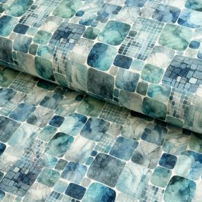 Tricot VISCOSE Blocking petrol digital print