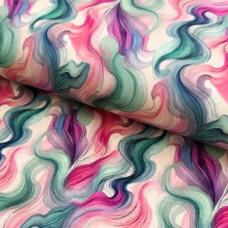 Tricot VISCOSE Silent Flow pink digital print
