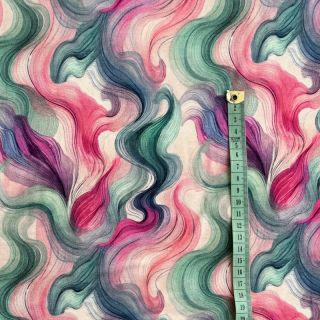 Tricot VISCOSE Silent Flow pink digital print