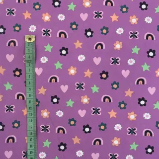 Țesătură din bumbac Love mauve