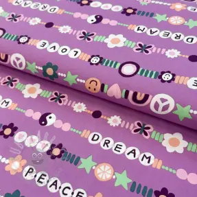 Țesătură din bumbac Love dream mauve