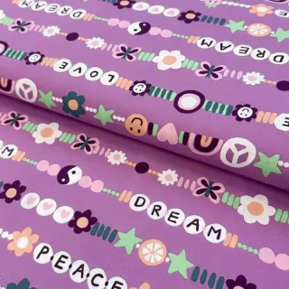 Țesătură din bumbac Love dream mauve