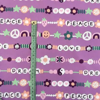 Țesătură din bumbac Love dream mauve