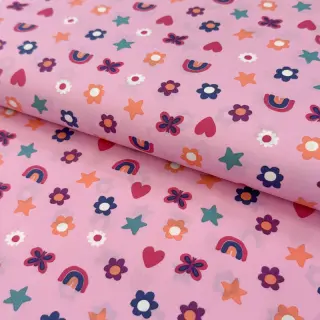 Țesătură din bumbac Love pink