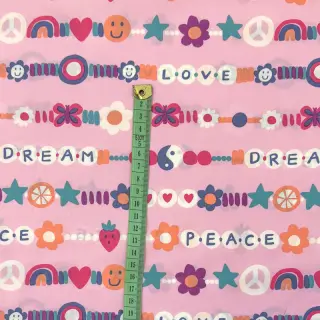 Țesătură din bumbac Love dream pink