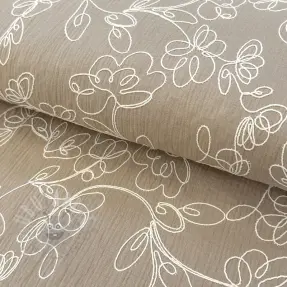 Mușelină EMBROIDERY Climbing flowers beige