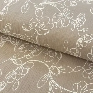 Mușelină EMBROIDERY Climbing flowers beige