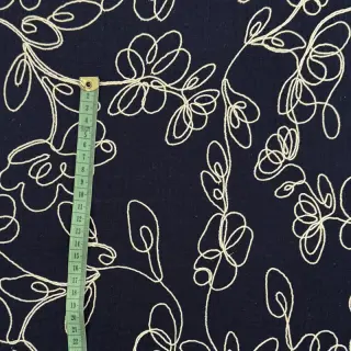 Mușelină EMBROIDERY Climbing flowers navy