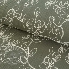 Mușelină EMBROIDERY Climbing flowers pickle