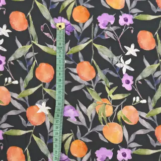 Viscoză SATIN Leaves and oranges digital print
